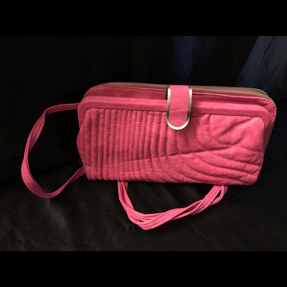 Pink/ MAGENTA Jessica Simpson Quilted Suede Clutch purse (New!)